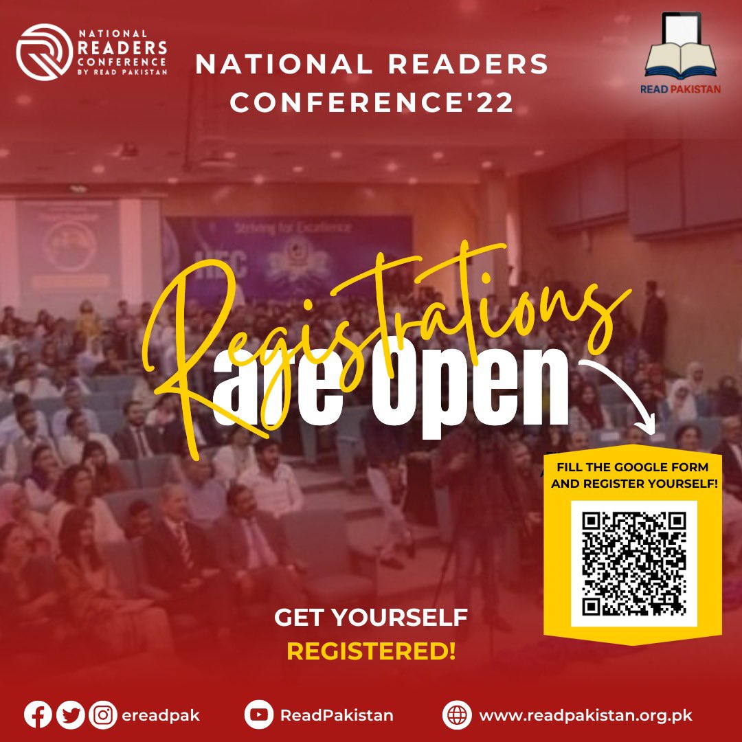 ereadpak's tweet photo. *National Readers Conference '22 Registration Form*
*Registrations are open. Get yourself Registered, Today!*
https://t.co/cEleLkZMbr
.
.
.
#nationalreadersconference #nationalreadersconference2022 #nrc #nrc2022 #readpakistan #readersconference #nrc2022registrationsopen https://t.co/I0kMoGpZyK