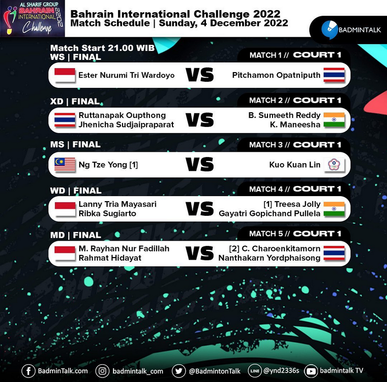 BadmintonTalk's tweet photo. Final #BahrainIC - Starts 21.00 WIB
Streaming di Youtube Bahrain Keraleeya Samajam https://t.co/BPPokvMbJ4