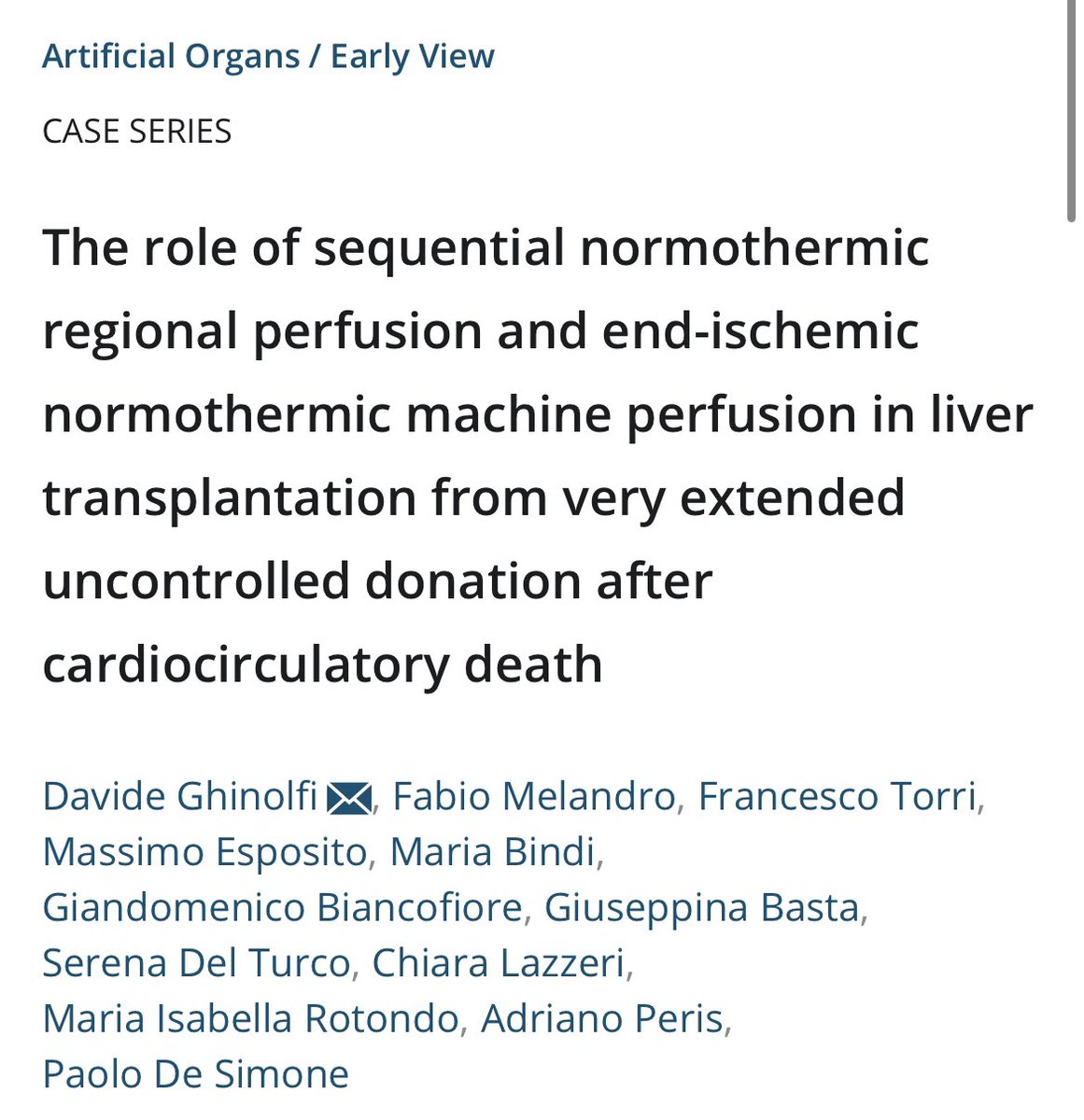 A new paradigm for the safe utilization of “high risk” uncontrolled DCD donors for liver transplantation: the role of “double check approach” with NRP and ex-situ normothermic perfusion.
