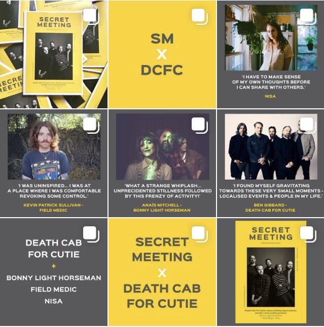 scrtmeetingblog's tweet photo. We love to share the music that leaves an imprint on us. 

Help us to keep giving our favourite artists - such as @dcfc / @bonnylightband / @_fieldmedic / @nisa___online / @astlesmusic / @MerrowMima / @WildPinkNYC - a stage to share their voice.

https://t.co/OA8EK6tc24 💛 https://t.co/W5t4ZXvJzy