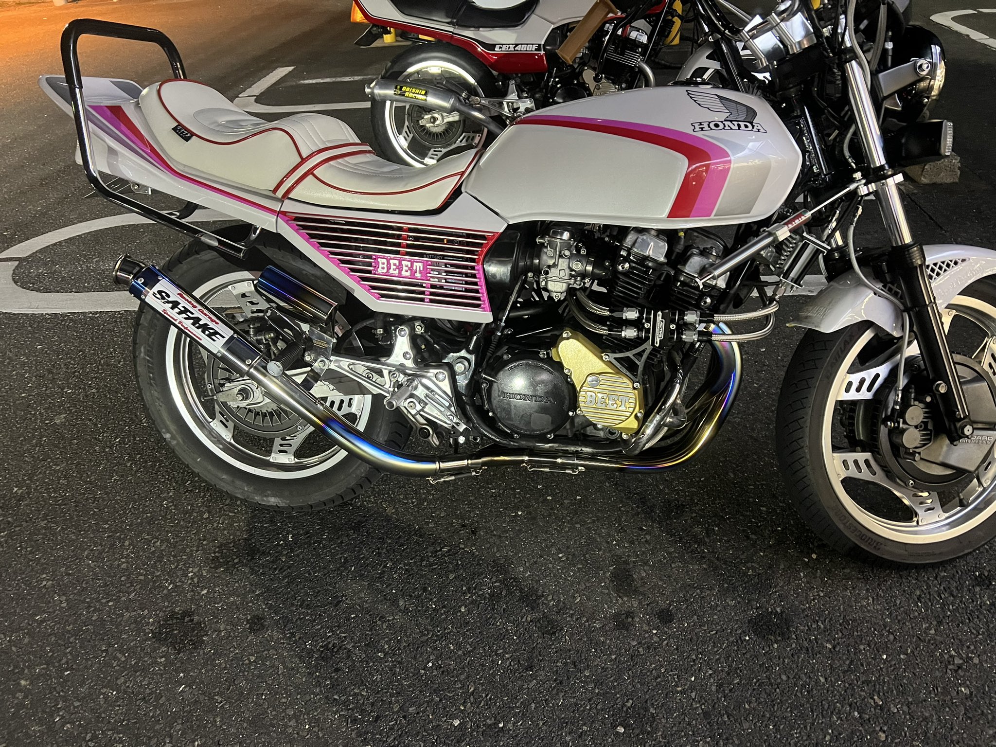 サタケ チタン　マフラー　サイレンサースタンド付 CBX400F サタケ チタン マフラー サイレンサースタンド付 CBX400F - メルカリ