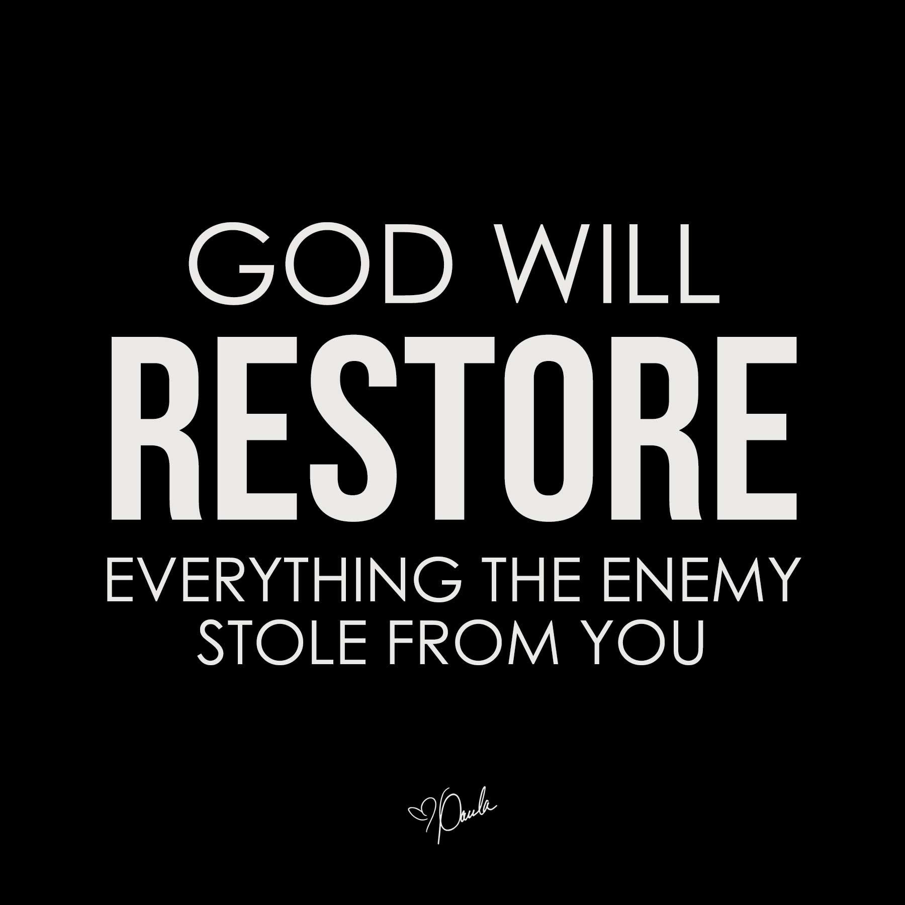 Paula White-Cain on X: &ldquo;God will restore everything the enemy 
