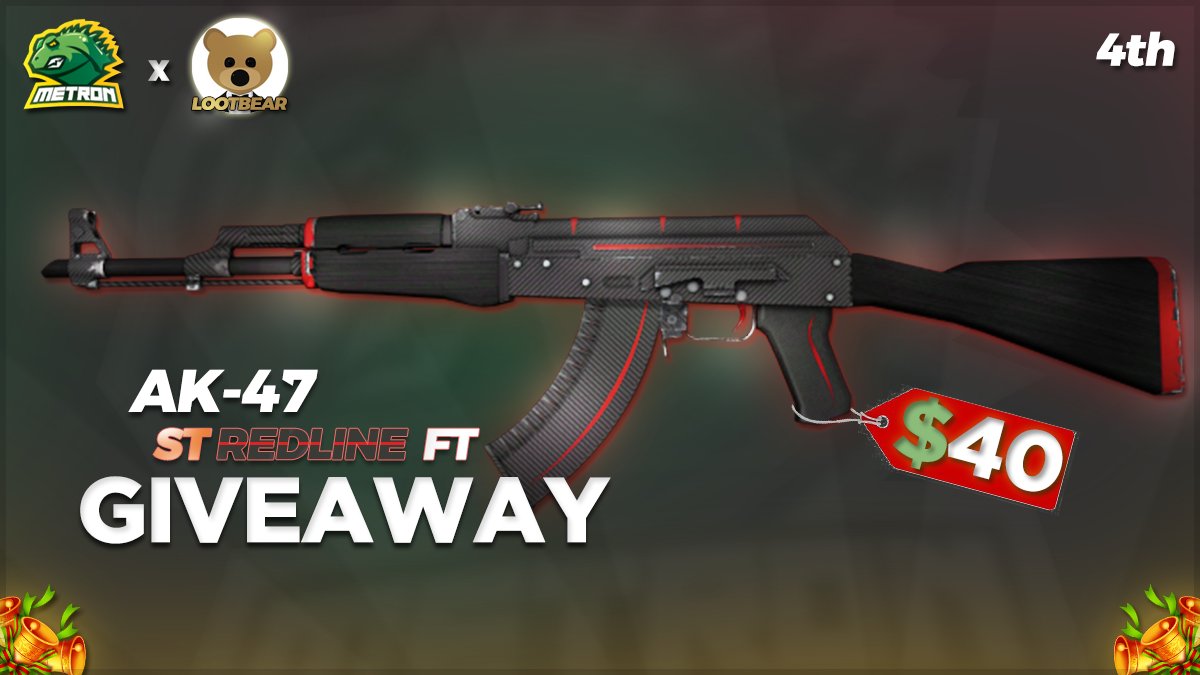 KingMetroN's tweet photo. 🎅Christmas Calendar Giveaway #4🎄
🔫AK-47 StatTrak Redline FT🔫

✅follow me &amp; @appLootBear 
✅rt + tag a friend

🕒4 days https://t.co/fPEj3ezr7c