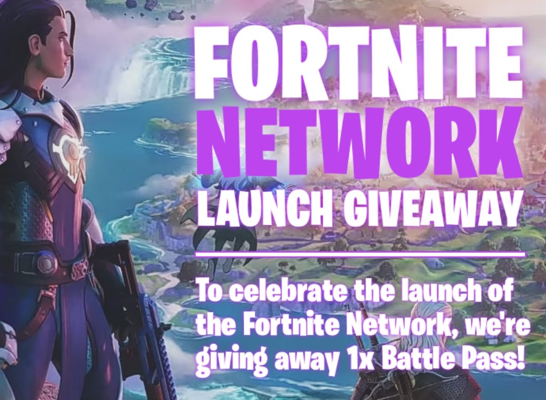 FN__Network's tweet image. To celebrate the launch of the Fortnite Network we're giving away 1x Battle Pass! Do these 3 things to participate:

1⃣ Follow this account
2️⃣ Retweet
3⃣ Tag a friend

Giveaway ends 11.12.2022!
#Fortnite #FortniteFractureEvent #FortniteParadise