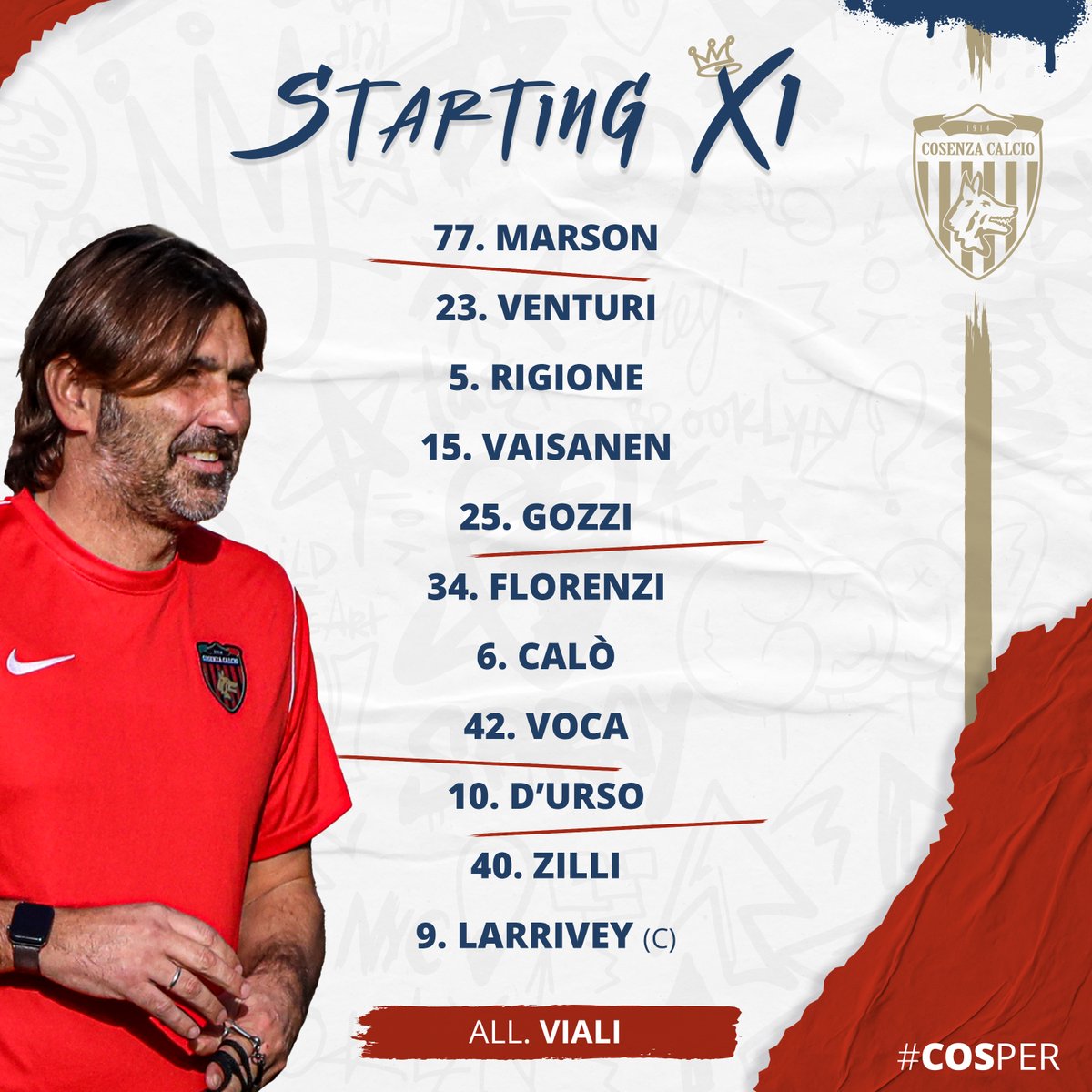 CosenzaOfficial's tweet photo. ๐ UNDICI DI PARTENZA
La formazione dei Lupi ๐บ
#COSPER https://t.co/16xz6Il3Y3