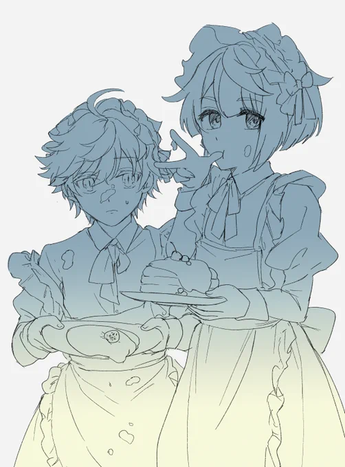 #重行ワンドロワンライ ※女装注意 お題「制服」「パンケーキ」+20min 