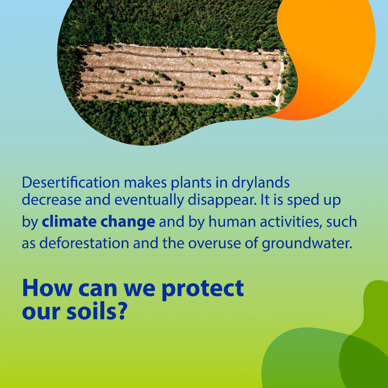 EU_Commission's tweet photo. Today is #WorldSoilDay.

In Europe, in less than a decade, the area of land at risk of desertification has increased by the equivalent of the size of Greece and Slovakia combined.

🌱Our #MissionSoil leads the transition towards healthy soils and aims to reduce desertification ↓