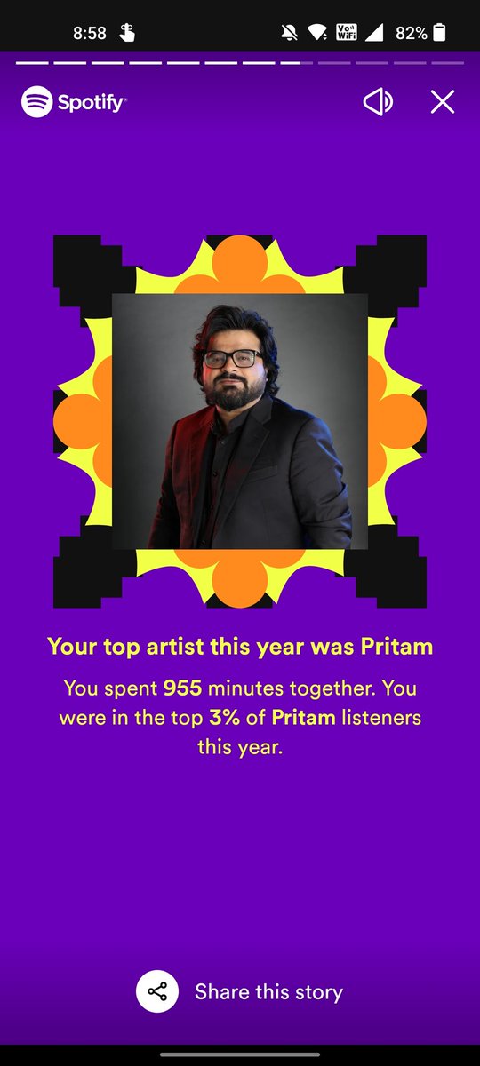 ksh_ishhh's tweet photo. @Dhrumit_22 My top artist is also Pritam 🥹✨ https://t.co/0biLFGR9sm