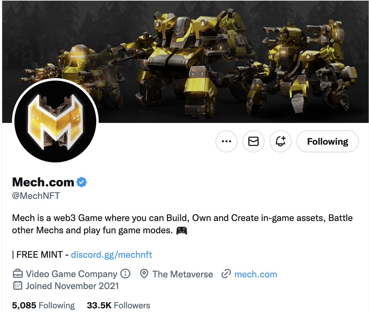Alexpett321's tweet photo. 5 seats at 
@MechNFT 
 FREE WL MINT GIVEAWAY ON DECEMBER 6 
To participate:

Follow me
@Alexpett321
 name and https://t.co/uDJXaebgnO 
@Walknonthemoon

Rate your likes and RT
Celebrate 3 NFT friends
 Join Discord https://t.co/voLPLOHNL3

24 hours  
#NFTCommunity #NFTGiveaway https://t.co/BwliaoXJUn