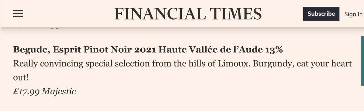 From yesterday’s Financial Times re Best Christmas Reds- many thanks <a href="/JancisRobinson/">Jancis Robinson</a>