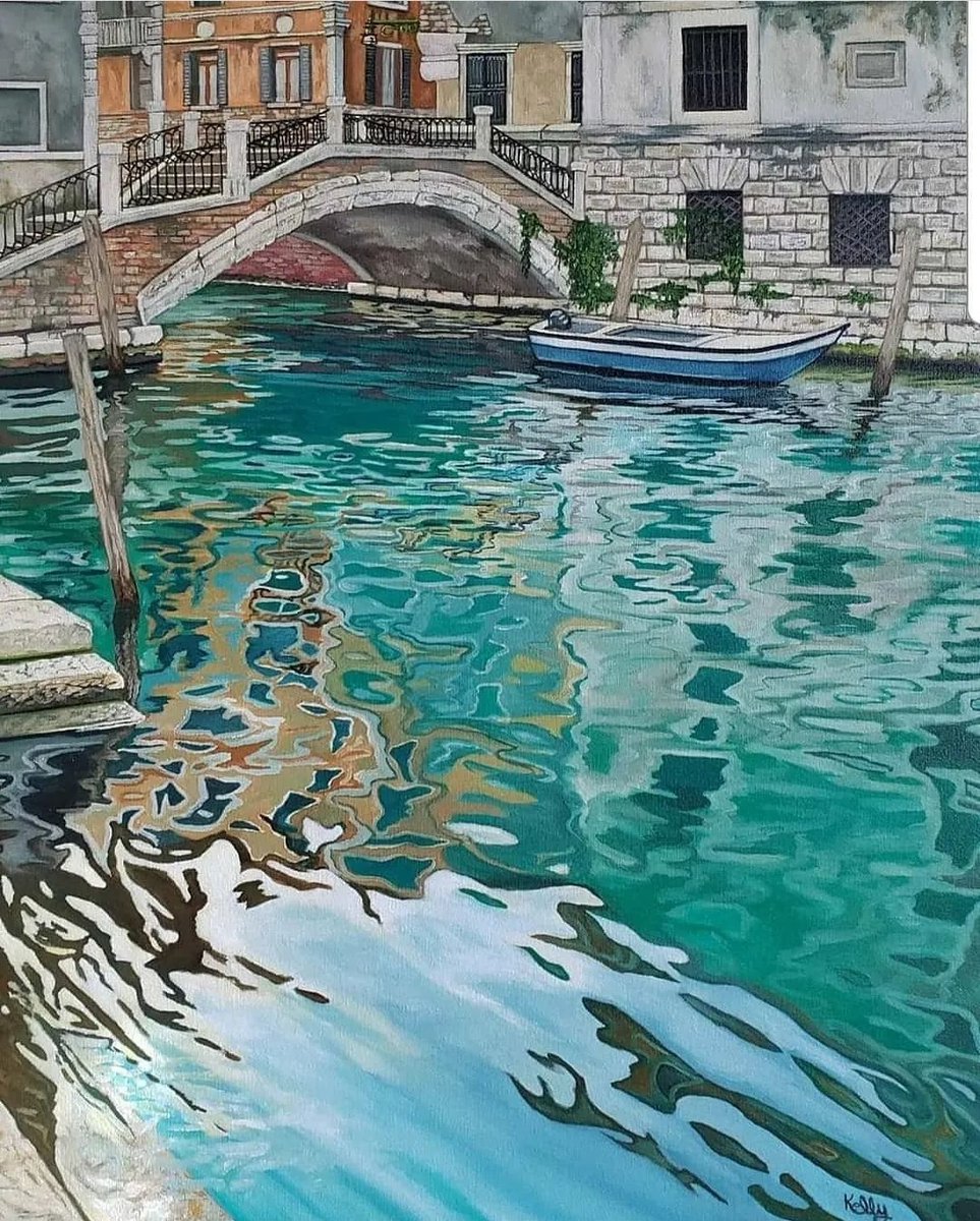 fredrixcanvas's tweet photo. "Venetian Bridge II," Beautifully realistic oil painting on #USAPrimed #FREDRIX canvas by @kellyufkinpaintings 🌉 ⁠
⁠
#venice #veniceitaly #fredrixartistcanvas #fredrixcanvas #canvas #creativetools #contemporaryart #artoftheday https://t.co/fWlo0mDWH0