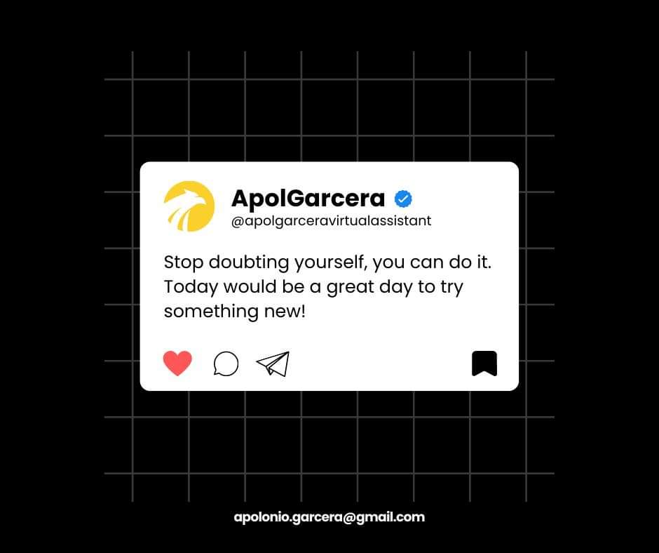 ApolGarceraJr's tweet image. When life isn't going your way.

Remember the beginning of anything is always the hardest, whether it is starting a business or learning to ride a bike. The key is to keep trying and never give up.🎯💪

Contact me I'm one chat away. 📩

#apolvaservices #alwaysstrive #stopdoubting
