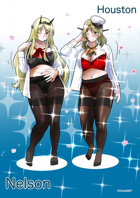 迫り来る金髪の波
ネルソンとヒューストン 
#艦これ版真剣お絵描き60分一本勝負_20221204 