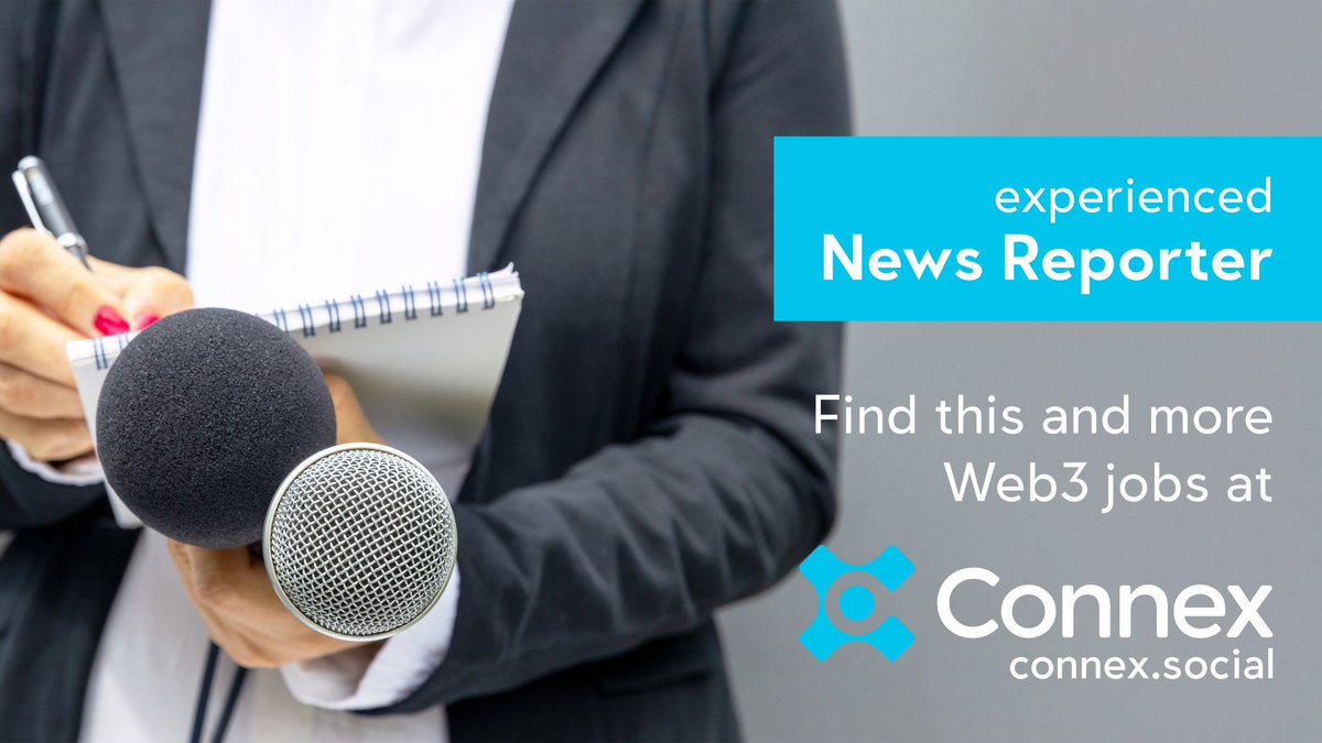 ConnexSocial's tweet image. 📌This news organization with a focus on #DeFi  and blockchain is looking for an experienced news reporter to join their growing brand. #Web3 experience is not essential as training will be provided.

🌐connex.social/#/jobDetail?jo…
 
🔥Apply now at connex.social! #cryptojobs