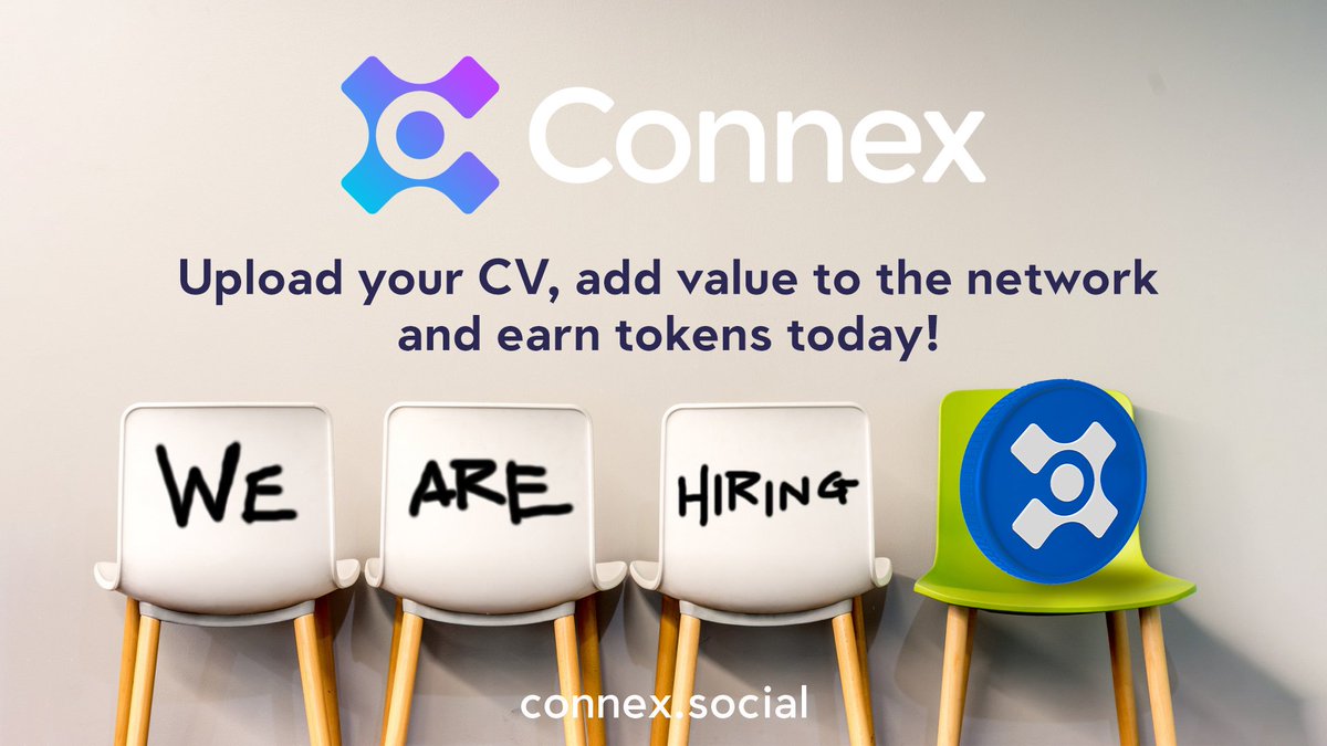 ConnexSocial's tweet photo. 💡#Connex is powered by $CONX. Upload your CV, add value to the network and earn tokens today! Put these tokens to work on the platform or stake them against your credentials and show employers that you can back up your abilities! 🧐

#web3jobs #cryptojobs https://t.co/1zWbvADEK9