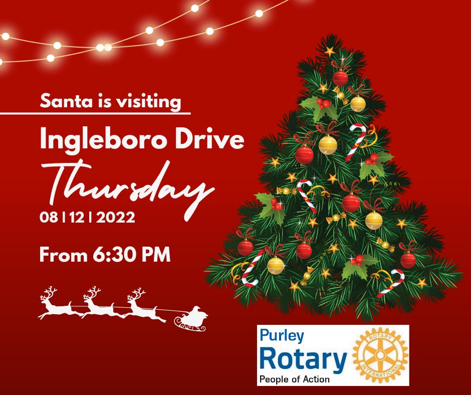 #Purley #Rotary Santa's second visit this year will be to Ingleboro Drive, #Riddlesdown on Thursday 8th December. We look forward to seeing everyone. #santaclaus #community #christmascollection