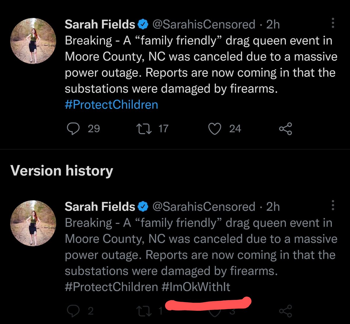 POTUSJesus's tweet photo. @SarahisCensored @voidcrittermon @JoJoFromJerz @CoalitionTexas So #ImOkWithIt isn't condoning? OK. https://t.co/a57v8OYaJt