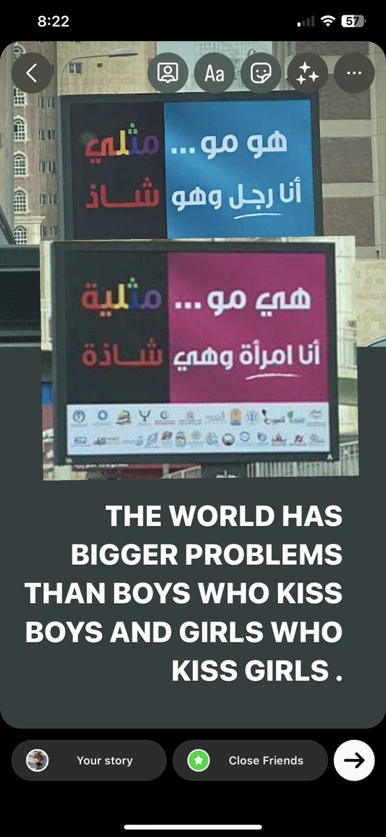 THE WORLD HAS BIGGER PROBLEMS THAN BOYS WHO KISS BOYS AND GIRLS WHO KISS GIRLS .