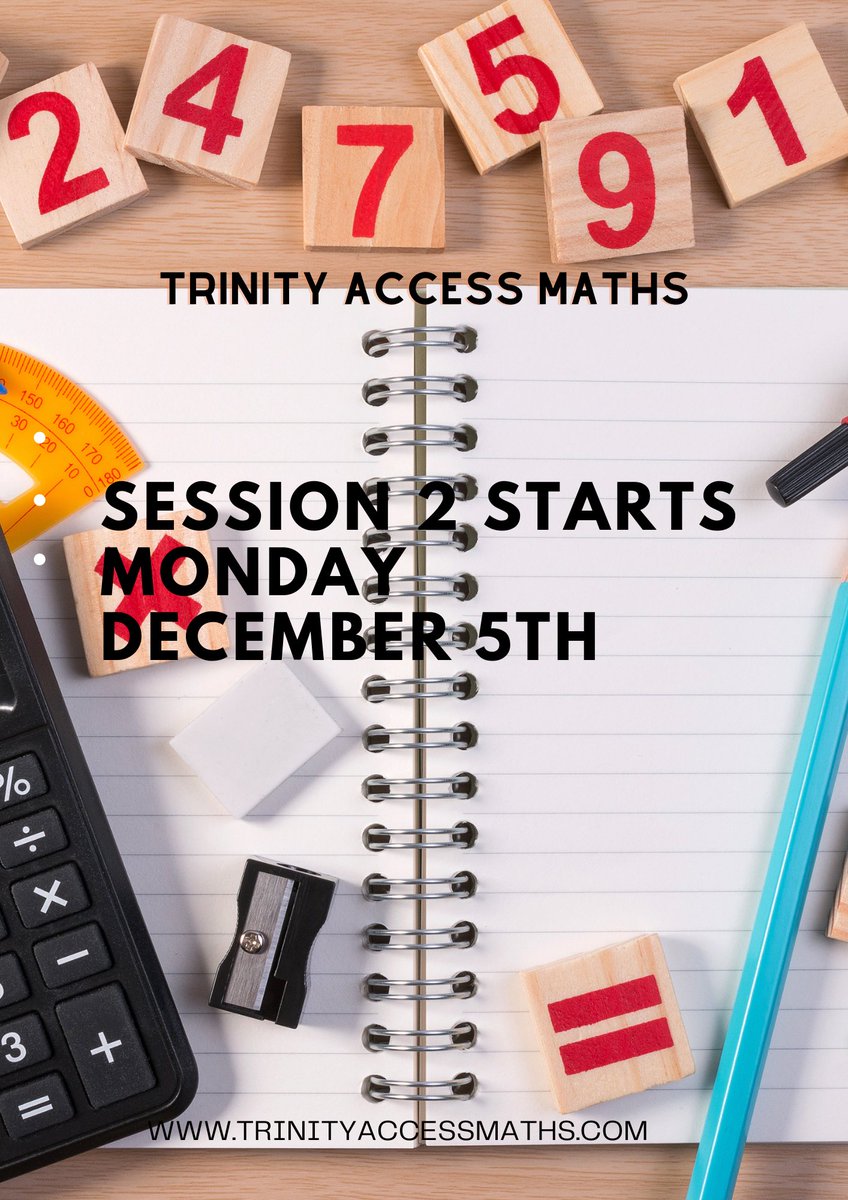 Session 2 of our JC and LC higher level maths revision classes starts Monday December 5th. Get €20 for 10 classes or €50 for access to all 30-weeks (10 recorded lessons and rest of year live &amp; recorded).