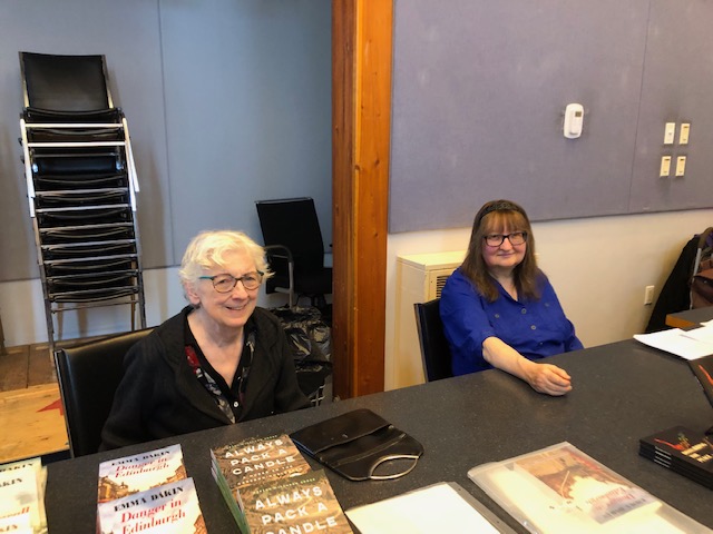 winonakent's tweet photo. Yesterday I joined Marion Crook at the Sechelt Public Library to help her launch her latest book, Danger in Edinburgh (writing as Emma Dakin).  It was a lovely day, and so wonderful to see my friends and Marion's friends, and to catch up on conversations! https://t.co/exQNXqU3HQ