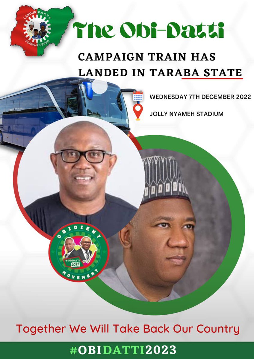 YunusaTanko's tweet image. Owerri people are you ready. The campaign train of Peter Obi and Datti  Baba ahmed hits the city of Owerri on the 6th of December at Kanu Nwankwo sport stadium and Jalingo Taraba  at jolly nyameh Stadium on the 7th of December 2022 join us as we keep moving Obidiently &amp;amp; Yusfully.