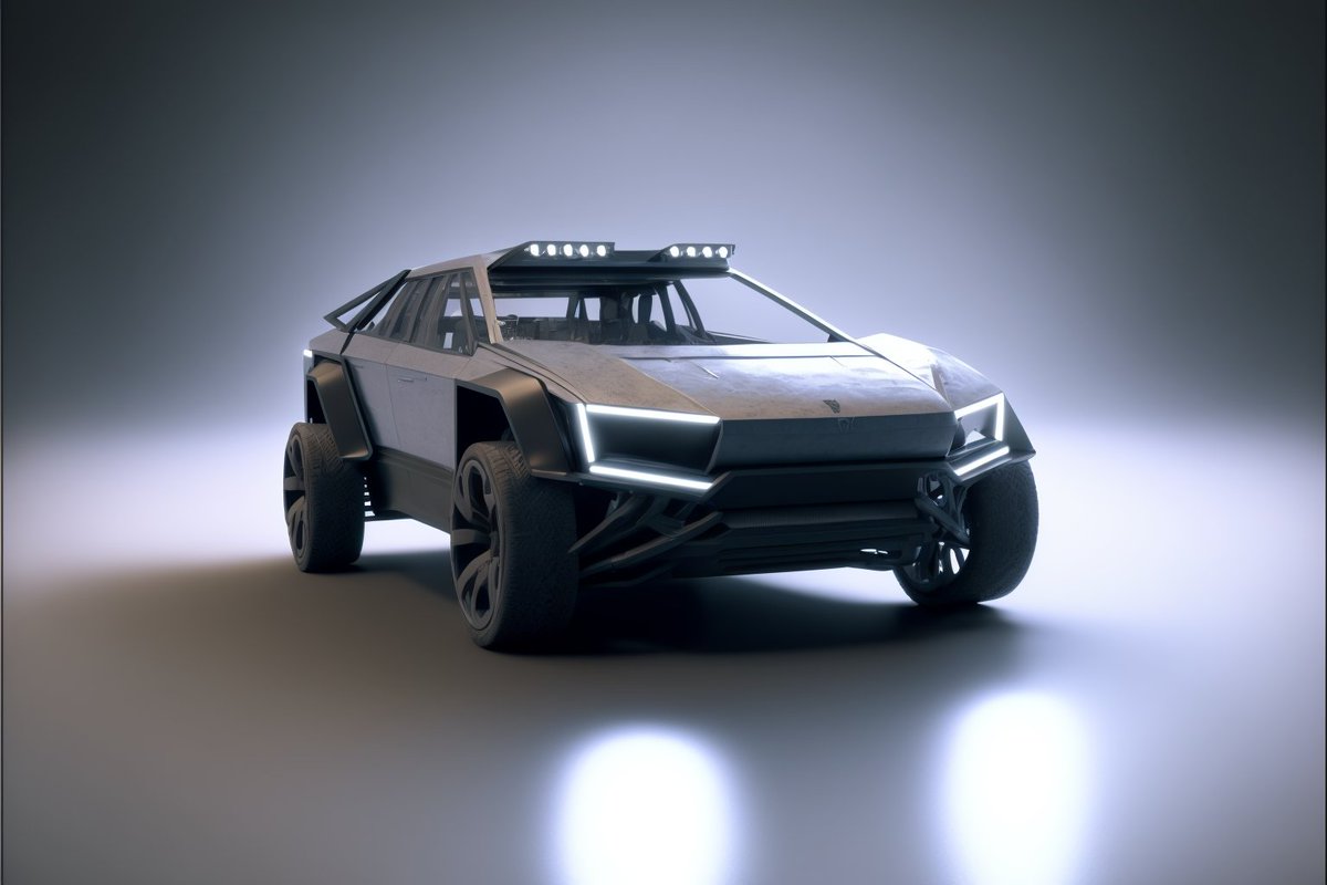 Cyberfleet_NFT's tweet photo. A Cybertruckish beast created with Midjourney 🔥
It's incredible, isn't it?
#Cybertruck #Tesla @elonmusk #midjourneyV4 #midjourney #midjourneyart https://t.co/J77L4hybaP