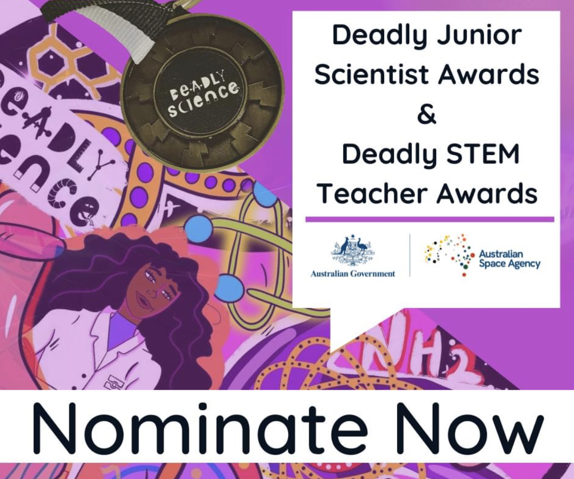 DeadlyScience (@deadlyscience) on Twitter photo Hurry! Applications for deadly junior scientists and deadly STEM teachers 2022 awards close 8 Dec.
Deadly Junior Scientist -
app.smartsheet.com/b/form/e8457d9…
Deadly STEM teacher -
app.smartsheet.com/b/form/6a63704…
Thanks <a href="/AusSpaceAgency/">Australian Space Agency</a> Hurry! Applications for deadly junior scientists and deadly STEM teachers 2022 awards close 8 Dec.
Deadly Junior Scientist -
app.smartsheet.com/b/form/e8457d9…
Deadly STEM teacher -
app.smartsheet.com/b/form/6a63704…
Thanks <a href="/AusSpaceAgency/">Australian Space Agency</a>