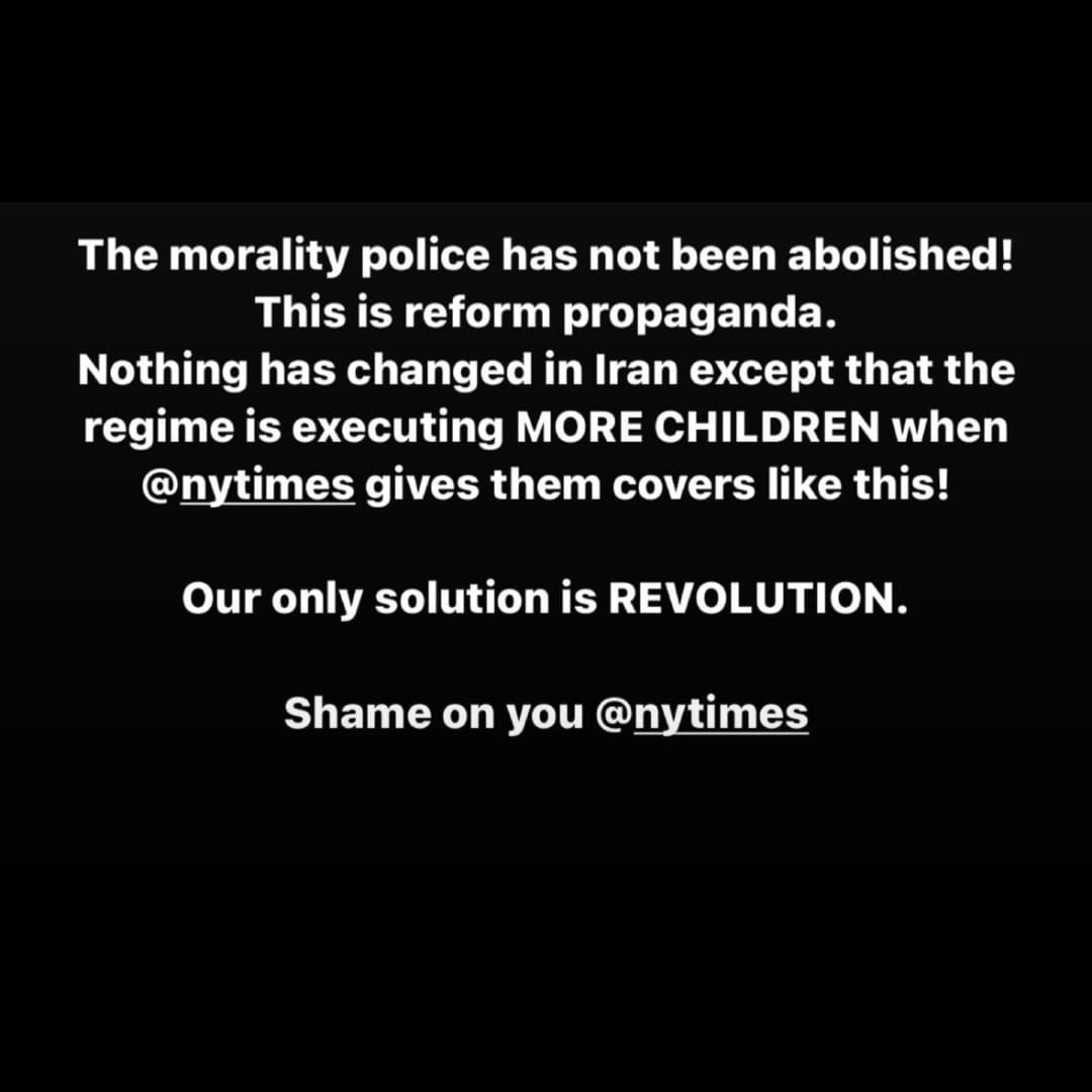 Ftm1121's tweet photo. ❌❌🏳️ #MahsaAmini #IranRevolution #مهسا_امینی 
We just want revolution! We wanna see the collapse of the whole terrorist regime! That's the only thing which can convince iranians...🏳️✌️   @coricoffin @ahylton26 @valeriecastrotv @meaganfitzgerald @CNN @shaqbrewster https://t.co/xKI1elNGQr