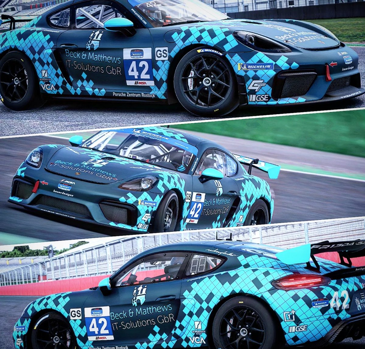 HauerDesigns's tweet photo. Porsche Cayman 718 GT4
FR13DA Sports Group
@vca_gaming
@iRacing
@tradingpaints
#hauerdesigns #iRacing #iracingofficial #SimRacing #racecar #Racing #motorhome #motorsport #cars #beautiful #art #designs #imsa #virtual #twitch #simulation #porsche #cayman #simsport #streaming https://t.co/Arkcmuopzd