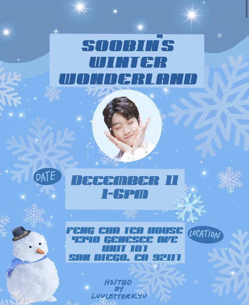 happy soobin day! my friend is hosting a cupsleeve for soobin next sunday in san diego!! there will be vendors and a raffle!!