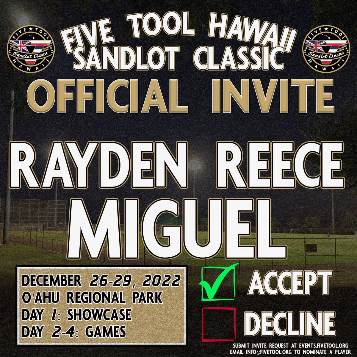 raydenmiguel's tweet photo. Blessed to have the opportunity to compete. @ClassicHawaii @FiveToolHI https://t.co/oNZkMLebRW