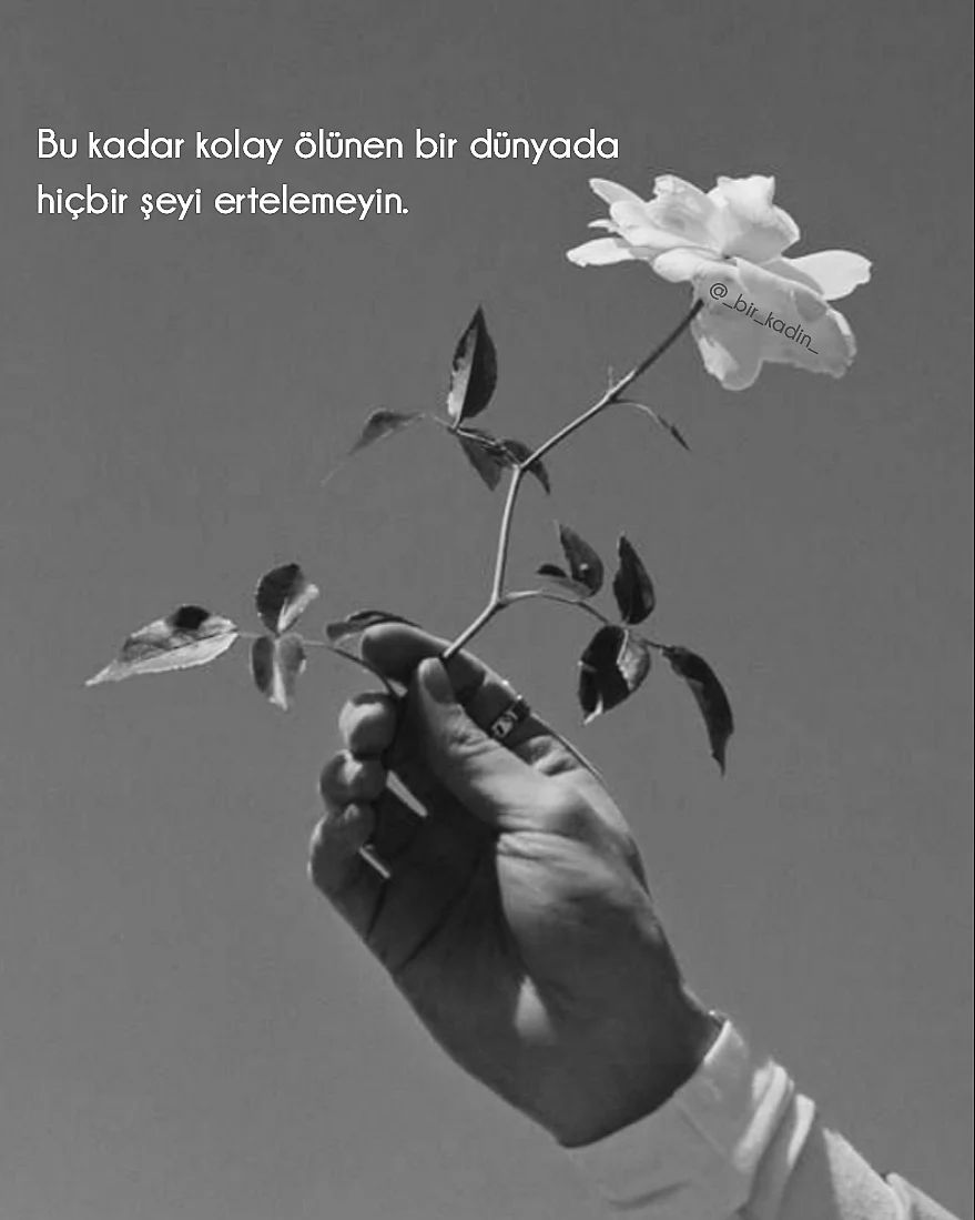 Hiçbir şeyi ertelemeyin! Hayta,o kadar kısaki bir sigara içimlik kadar yaşıyoruz.