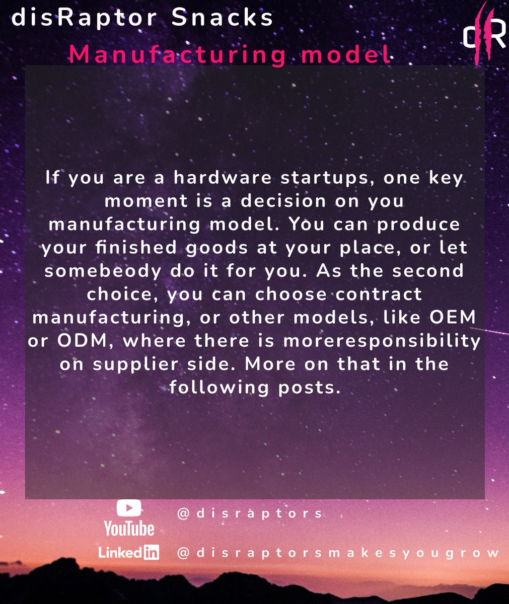 The first disRaptors Snack for you about the production possibilities. More to come.
#startup
#innovation
#leanhardwarestartup
#leanstartup
#manufacturing
#production
#hardwarestartup
#hardware