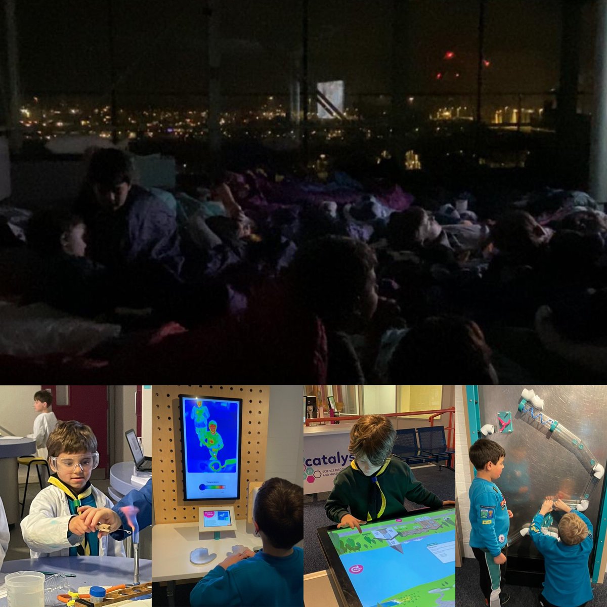 Sea3rd's tweet photo. Beavers and Cubs had a great night at the museum last night.  Lots of science and a sleepover in the observatory. @merseyweaver @CatalystSDC https://t.co/3peCo7Rcr9
