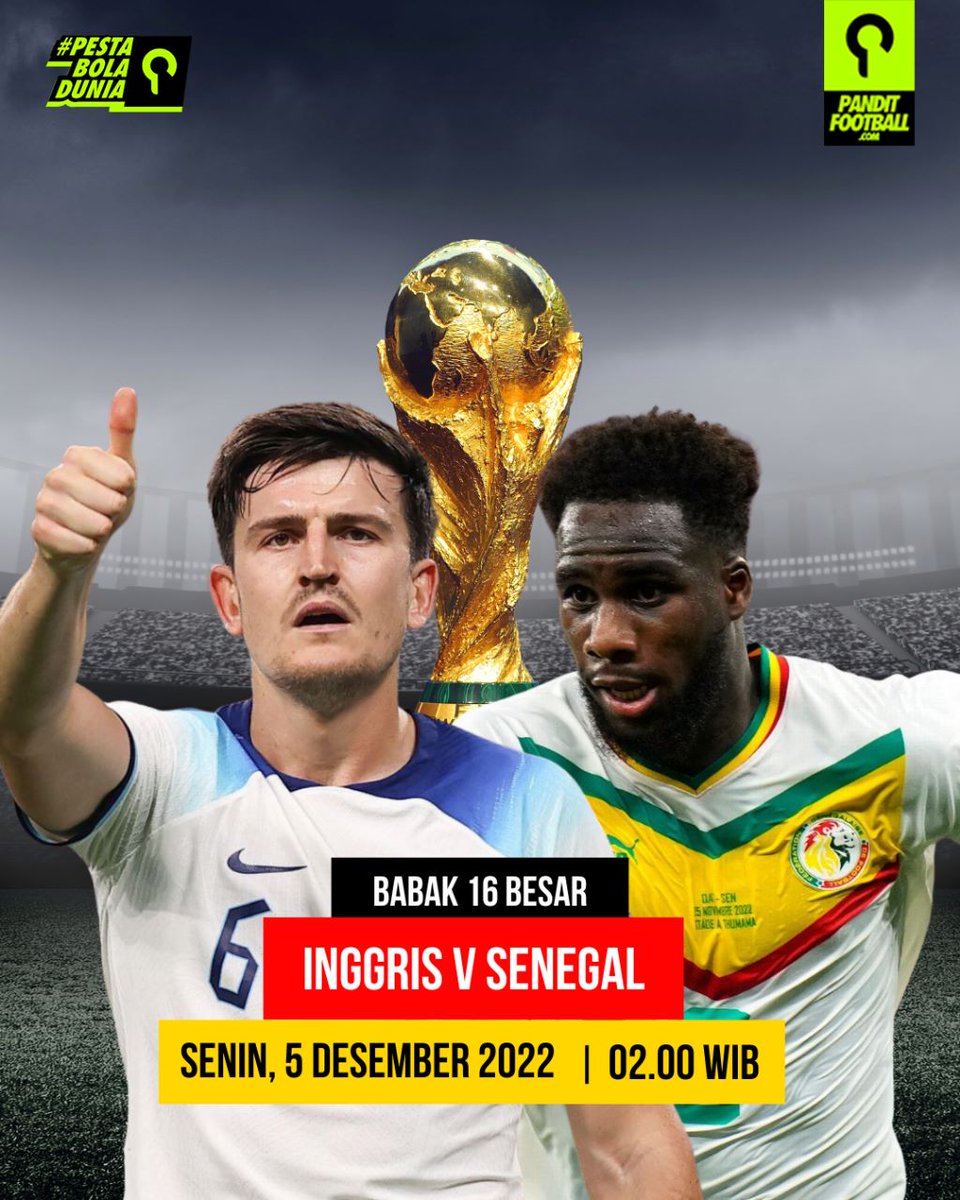 🚨 Sambil nonton Prancis vs Polandia, kita tebak skor Inggris vs Senegal

Berapa ni hasil akhir dini hari nanti? Hadiahnya mimim umumin belakangan, yang pasti keren deh 😌

Wajib follow dan mention <a href="/panditfootball/">PanditFootball.com</a> dan  <a href="/realmeindonesia/">realme Indonesia</a> 

Jangan lupa pakai tagar #PestaBolaDunia
