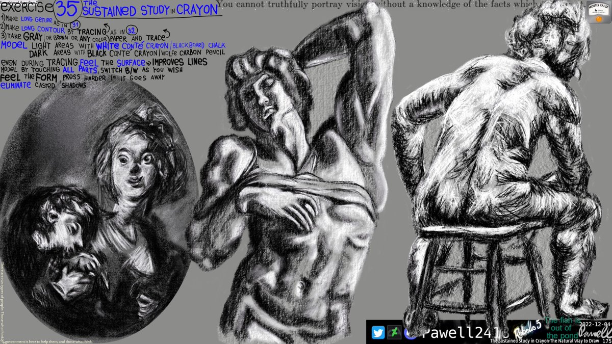 Pawell2418's tweet photo. #TheNaturalWayToDraw - The Sustained Study in Crayon
First of all why are so many different drawing tools called crayon? The plastic crayons are nothing like the crontΓ© ones made from charcoal. Secondly this is same stuff as normal study but you have colored paper and white color https://t.co/7Qb8Wzv6je
