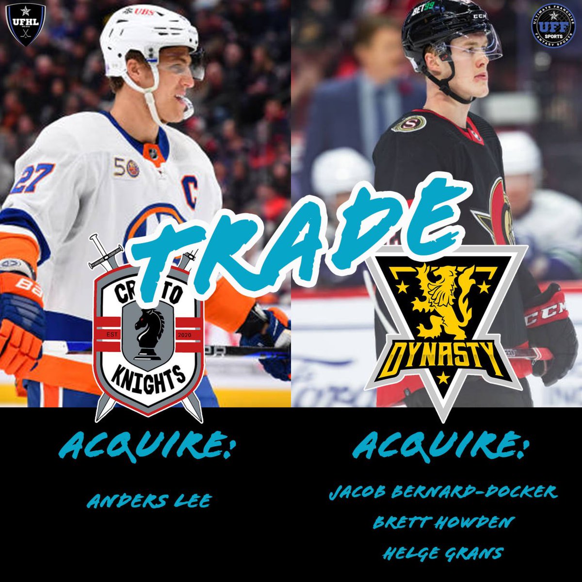 🚨TRADE ALERT🚨

#UFHLTrades #FantasyHockey #HockeyTwitter <a href="/DynastyUFHL/">Dynasty</a> <a href="/CK_UFHL/">Crypto Knights</a> #DA32 @UFFSports