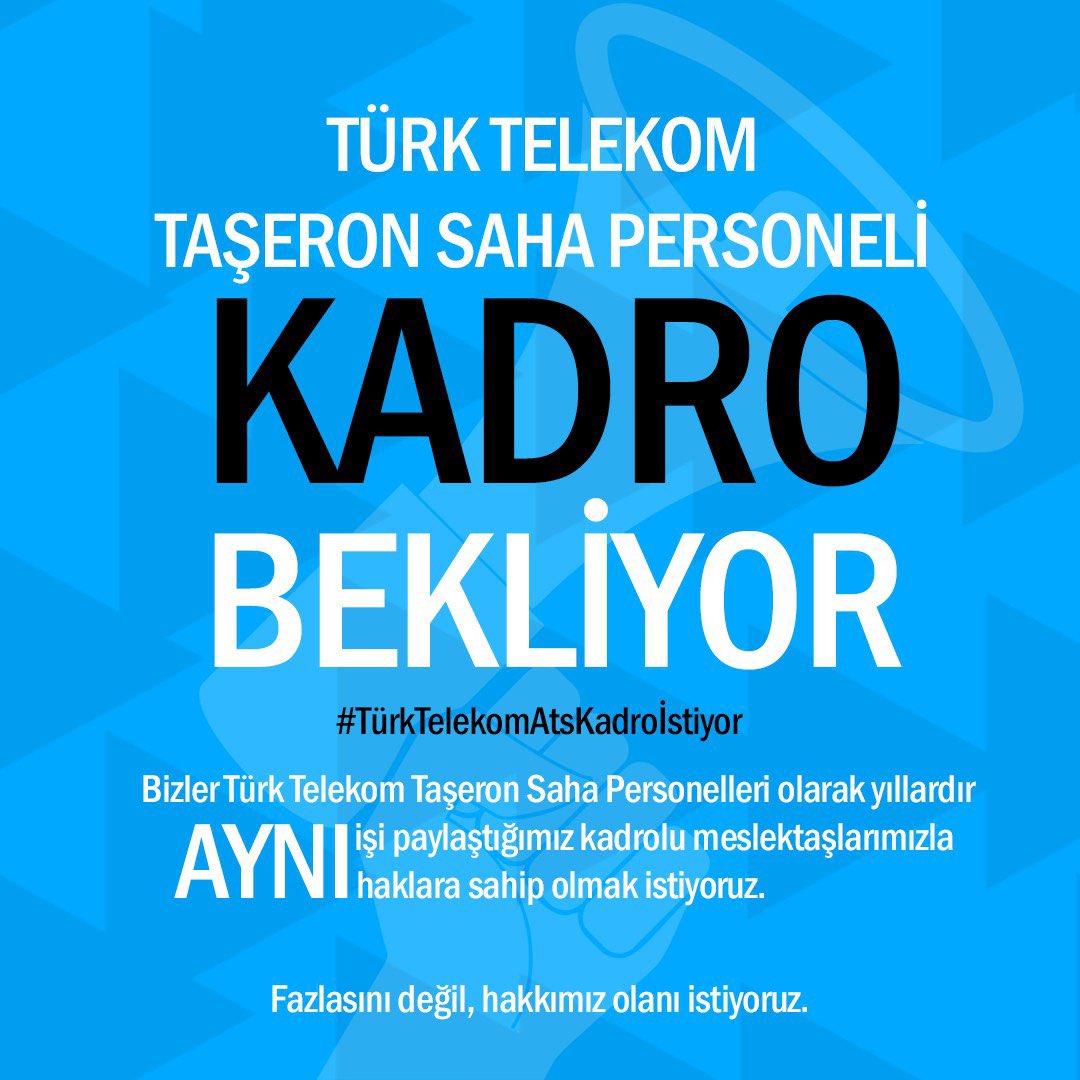3o2kurt's tweet photo. #AtsKadroistiyor

Bizler Türkiye’nin kesintisiz iletişimi için çalışan emekçileriz.

Taşeron firmalar aradan çıkarılarak,
Türk Telekom’un kendi bünyesinde istihdam edilmek istiyoruz.

@RTErdogan
@vedatbilgn
@csgbakanligi
@akaraismailoglu
@ofatihsayan
@VeliSolak
@Ahaber https://t.co/hvTwac49qj