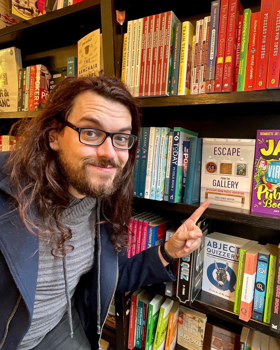 Volvi's tweet photo. Popped into @Waterstones to see my new time travelling escape room book nicely nestled on the shelves. Needed a model to portray Nell Gwynn so who better than @misscharliebond ? #author #escaperoom #escaperoompuzzles https://t.co/7VlaWxkJhW