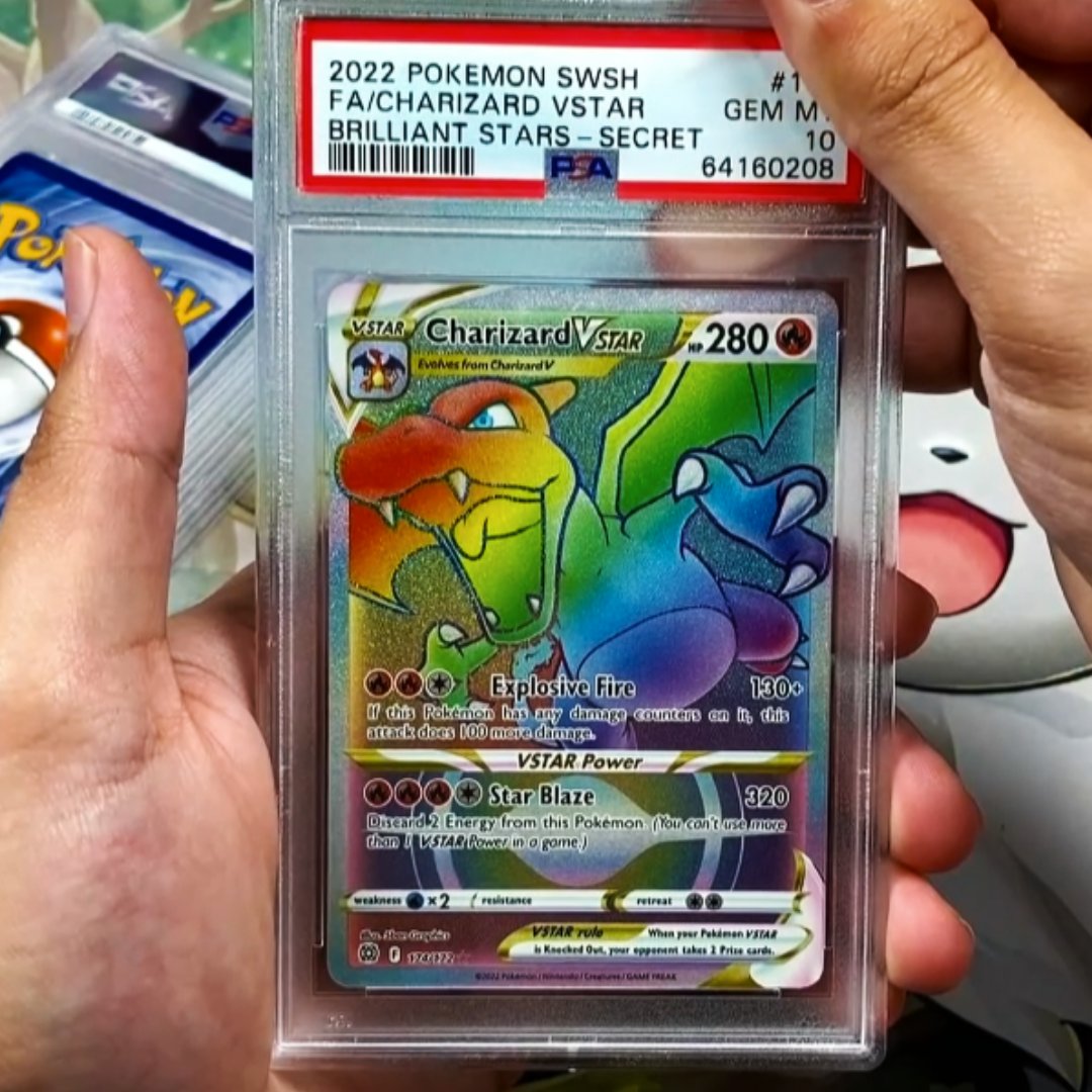 thePokedrama's tweet image. Not a vintage, but still a Charizard PSA 10✨🌈!

𝐖𝐞'𝐫𝐞 𝐜𝐮𝐫𝐢𝐨𝐮𝐬, 𝐡𝐨𝐰 𝐦𝐚𝐧𝐲 𝐂𝐡𝐚𝐫𝐢𝐳𝐚𝐫𝐝 𝐕𝐒𝐓𝐀𝐑 𝐝𝐨 𝐲𝐨𝐮 𝐡𝐚𝐯𝐞?

#charizardvstar #pokemontcgcommunity