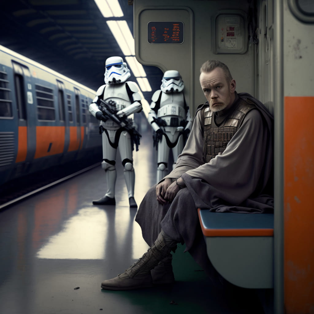 AI_world_art's tweet photo. Introducing #IfStarWarsWasSetInScotland, a collection of AI generated art inspired by the works of Irvine Welsh. Experience a unique blend of classic Star Wars and Scotland! #AIArt #IrvineWelsh #Scotland #StarWars #AIArtwork #AiArtWorld #AIArtCommuity #AI #digitalart https://t.co/7m7eTUOeHD