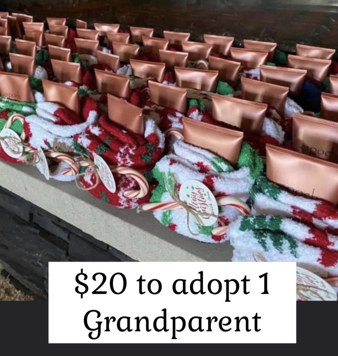 ShoemakeSandy's tweet photo. I’m doing  “adopt a grandparent” for Christmas. $20 to adopt 1 grandparent. 

Gift will include hand and foot cream, pair of fuzzy socks, and holiday card! Goal is all residents at a local nursing home receive a gift this Christmas. Please help if  you can. https://t.co/DZ81OXXJpW