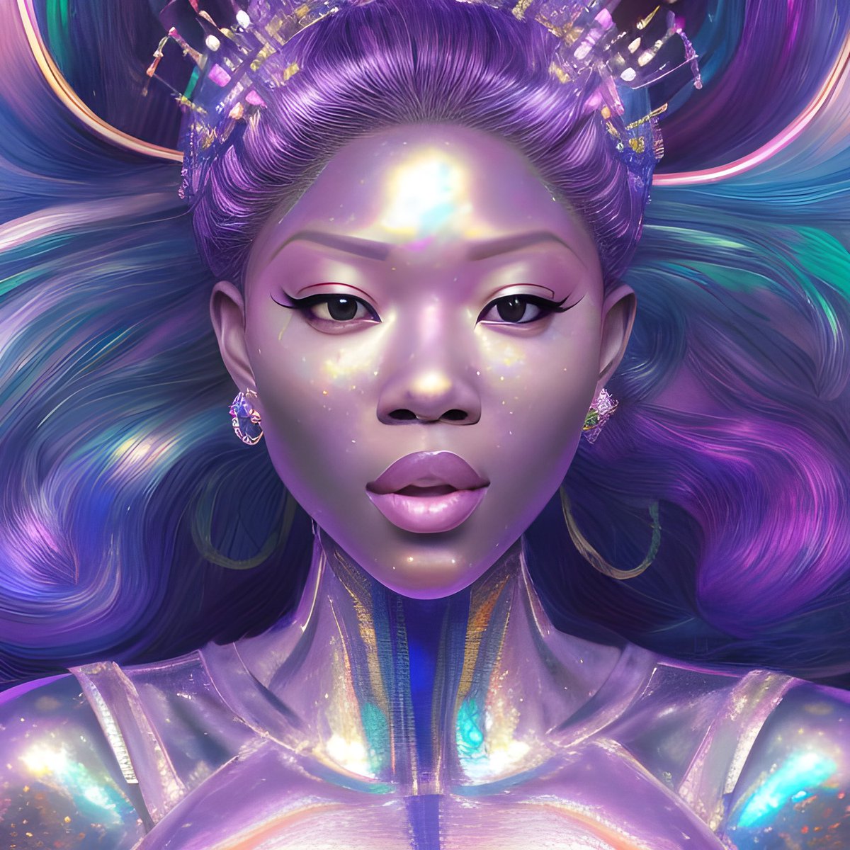 ShakyraLaShae's tweet photo. ✨👽 Exactly 2 hours after saying I wasn’t going to try the AI thingy… 
#lensa #lensaapp https://t.co/ilYXHnEp7p
