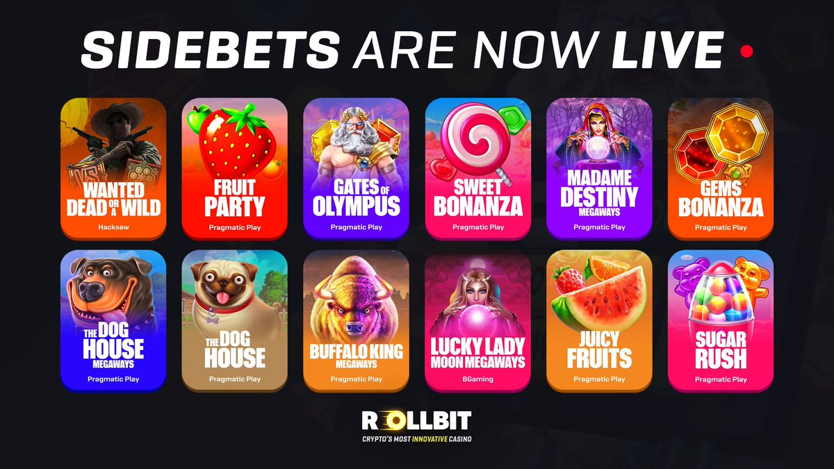 Sidebets are LIVE for all users!🎰

Start placing Sidebets on the outcomes of your slot spins to maximise your win potential!

Check out Sidebets supported games: rollbit.com/category/sideb…

Exclusive to Rollbit 👑