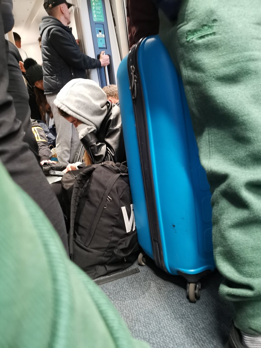 On one of the few trains back from London, pregnant woman having to sit on the floor, someone complained they've paid £100 and haven't even got a seat, so delayed setting off I'm going to miss my connection... Also had no seat for most of the journey here on Friday.