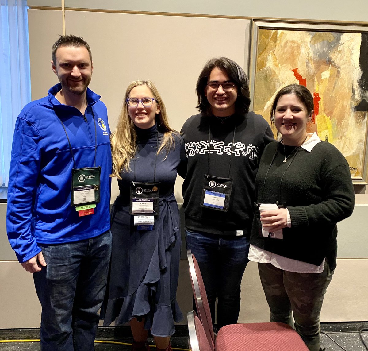 DebTobar's tweet photo. Back from #NYAllState22 where Adam participated in the Songwriters Honors Concert and post-concert discussion about the creative process. Thank you @OfficialNYSSMA @robdeemer and all who helped Adam get there! 🎤🎶 @OwensJO @MessinaMeg @MrCToomey @MineolaFineArts @lihsa_official https://t.co/IH6OxNc0op