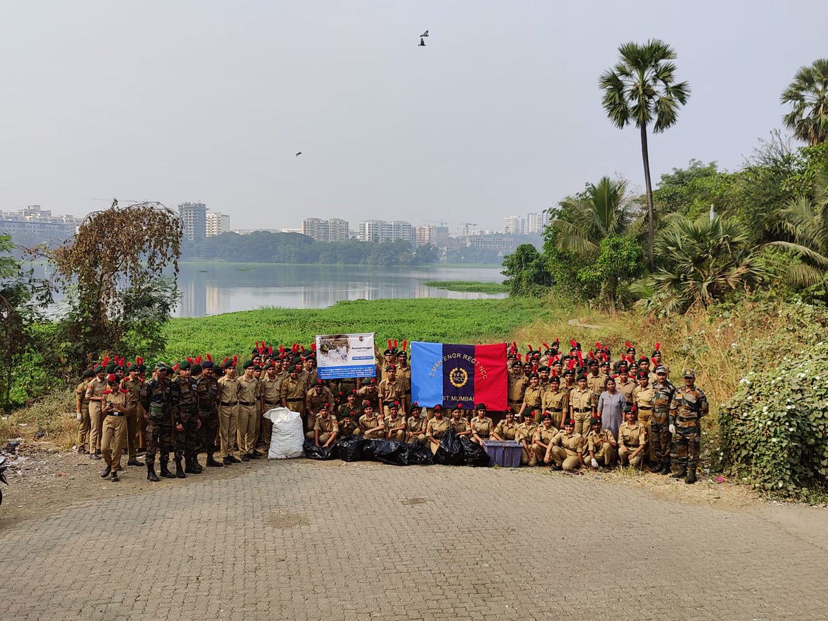 Activity was aimed at infusing awareness amongst local populace on the significance of keeping water bodies free of pollution and to further stress on the Gravitas of saving Planet Earth, the only home for humans.
<a href="/HQ_DG_NCC/">National Cadet Corps</a>
<a href="/ncc_dte/">Maharashtra NCC Dte</a>
<a href="/DefPROMumbai/">PRO Defence Mumbai</a>