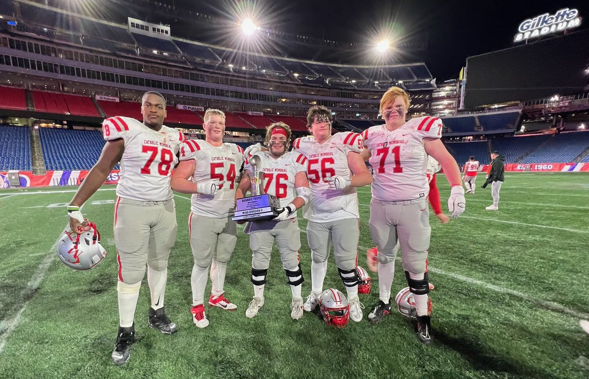 Mmccarthy76's tweet image. The best Offensive Line in the Commonwealth of Massachusetts are once again State Champions! Proud of this group. 
@amccarthy2023 @GuerbyLambert @Brandon85278853 @BruenTimothy @JamesMullin24 @CathMemKnights
