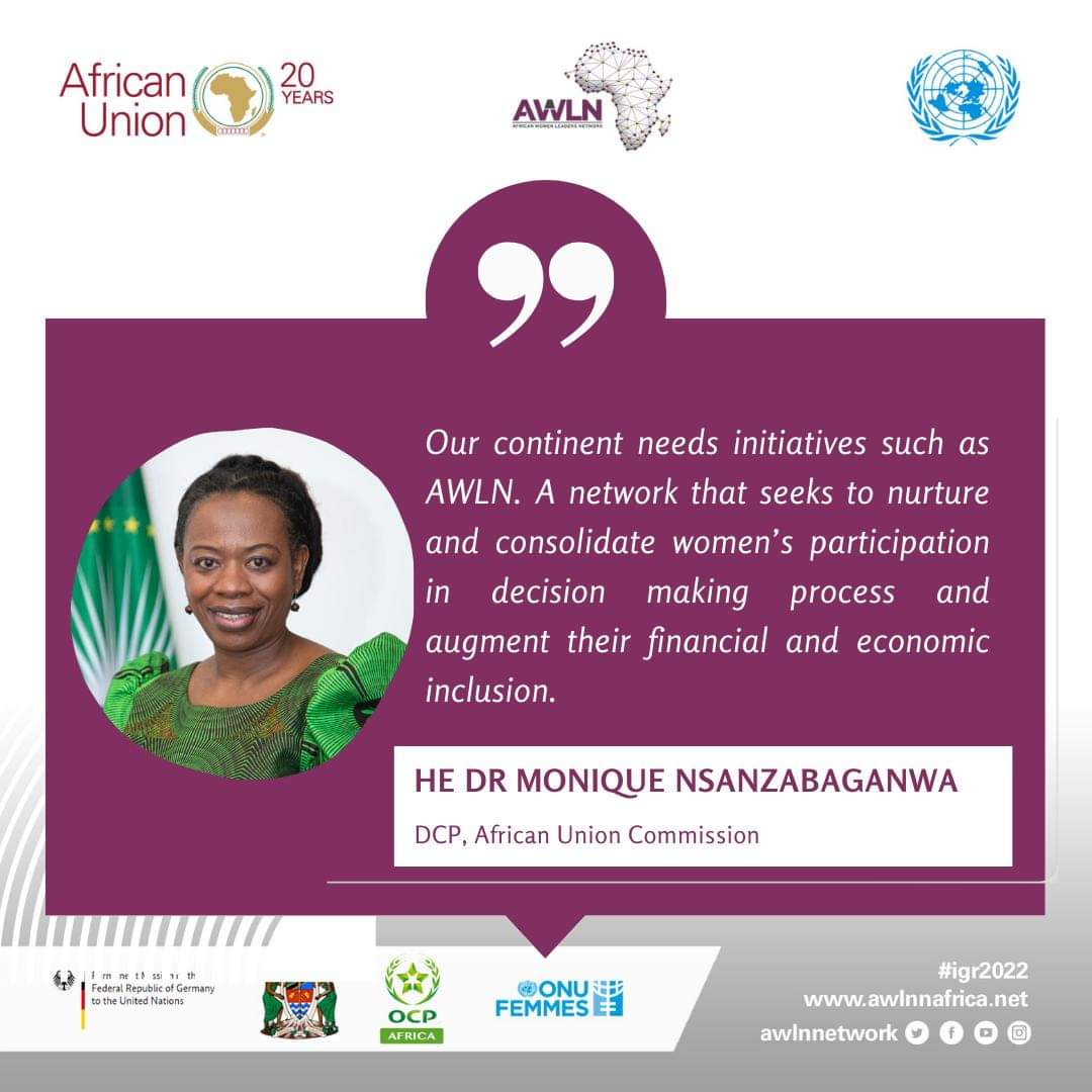 AWLNRSA1's tweet photo. In her address at #IGR2022 H.E Monique nsanzabaganwa  reiterated the relevance of @AWLNetwork to galvanize #Africanwomen participation towards the Africa that we want.
@awln_YoungWomen @UN_Women @AU_WGYD @mnsanzabaganwa
#IGR2022 
#Zanzibar https://t.co/mIlijmFo07