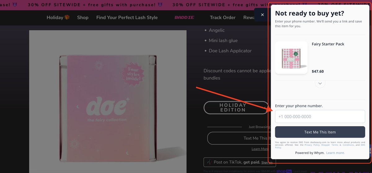 cxmmerce's tweet photo. Diggin this "Text me this item" widget on @doebby by @WhymWallet https://t.co/lNqnxwfUE7